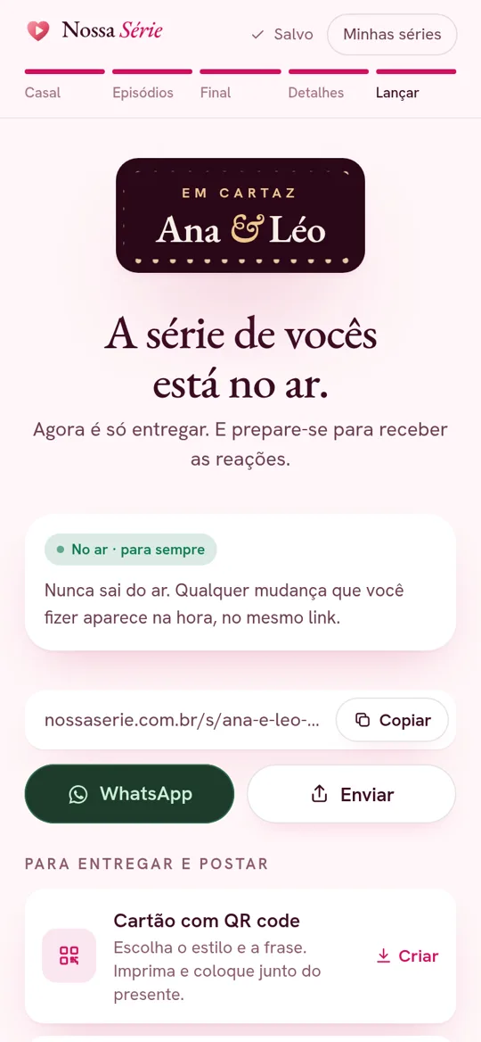 Tela do estúdio: Entregue a surpresa