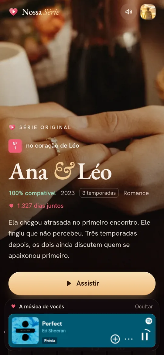 A capa da série: O nome de vocês em cartaz, com sinopse.